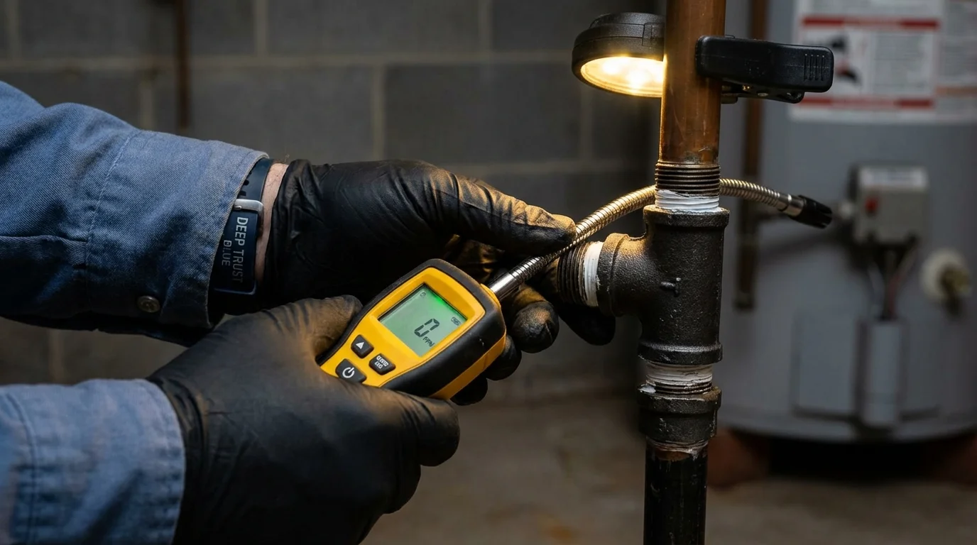 Gas leak detection with electronic sniffer by Johns Plumbing LLC in Chicago Heights