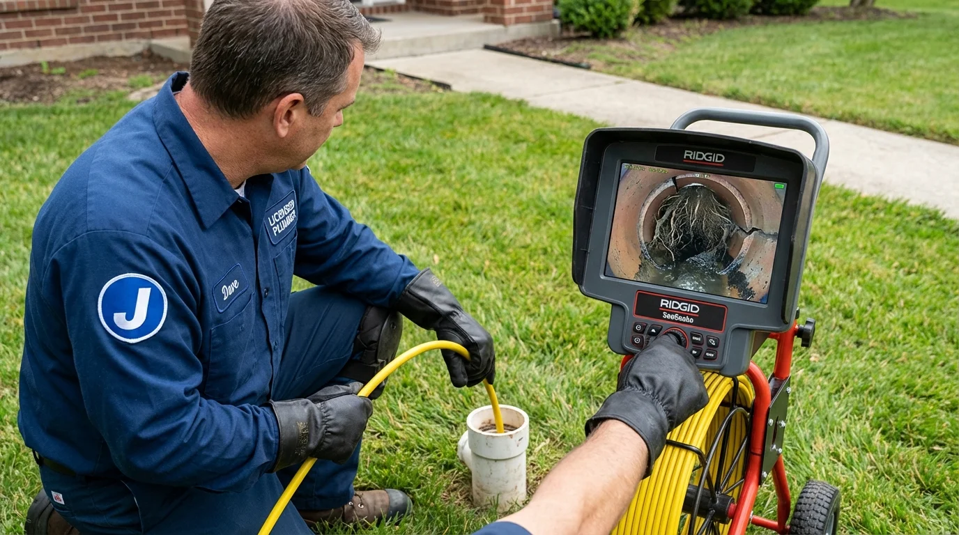 Sewer camera inspection being performed by Johns Plumbing LLC in Chicago Heights