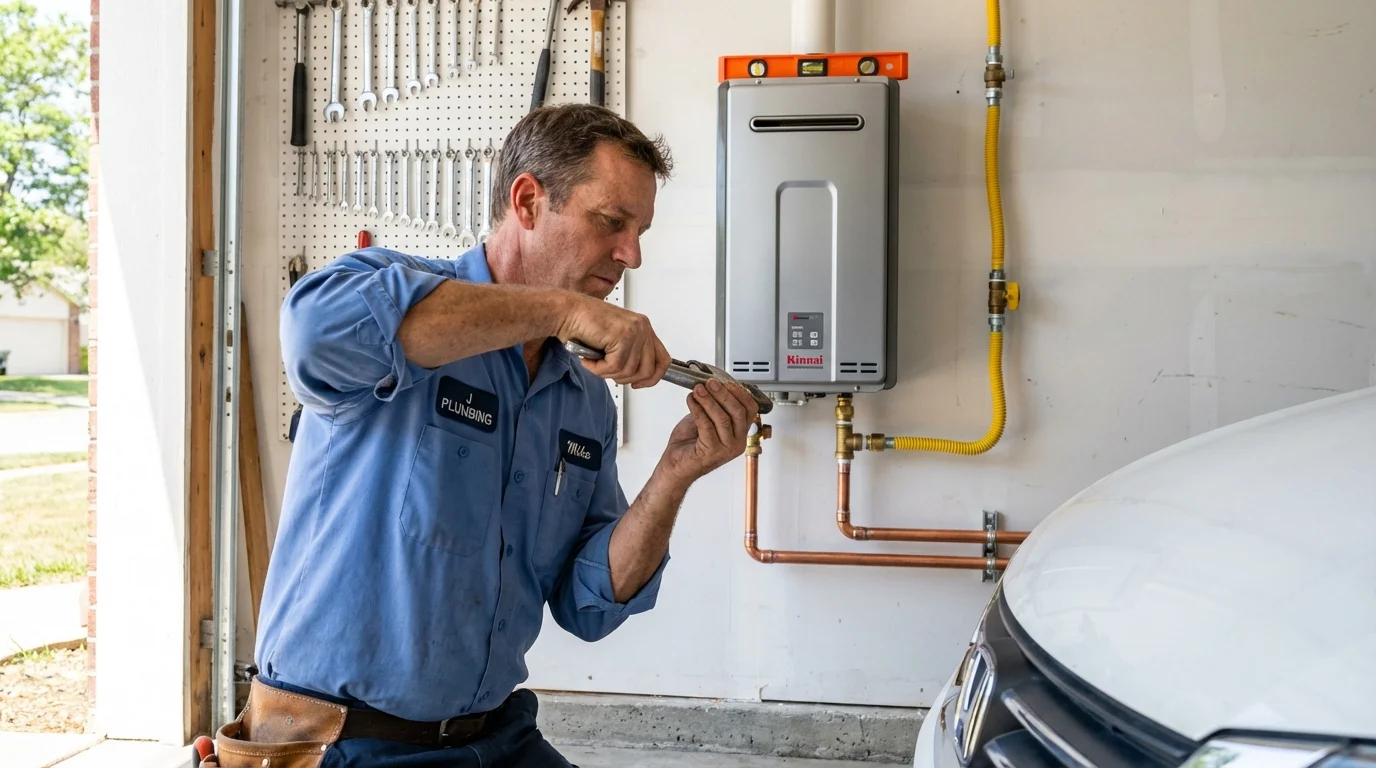 Tankless water heater installation by a Johns Plumbing LLC plumber in Chicago Heights